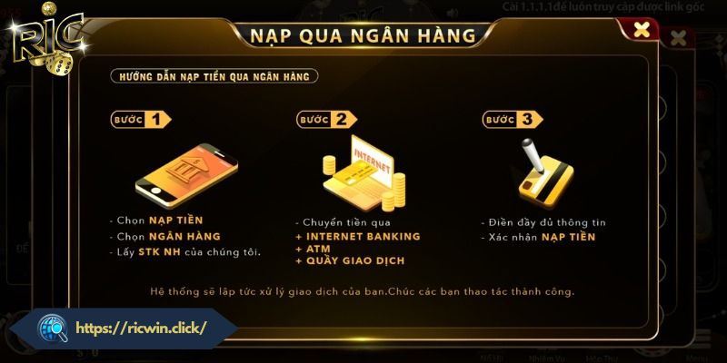 Nạp Tiền RICWIN - Giao Dịch Đơn Giản, Anh Toàn Tuyệt Đối Quy định điều kiện giao dịch nạp vốn trên RICWIN