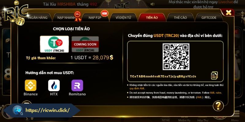 Ưu điểm khi sử dụng tính năng nạp tiền trên RICWIN